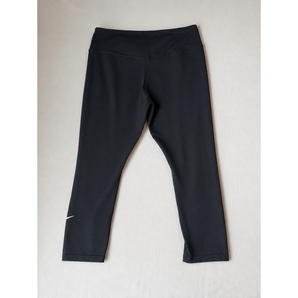 Nike Women's Large Black Dri-FIT Cropped Leggings Capri Athletic Workout